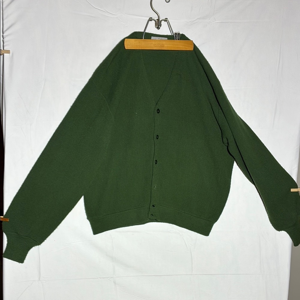Vintage Wool Cardigan — Forest Green / Long Sleeve Fit Macy’s California